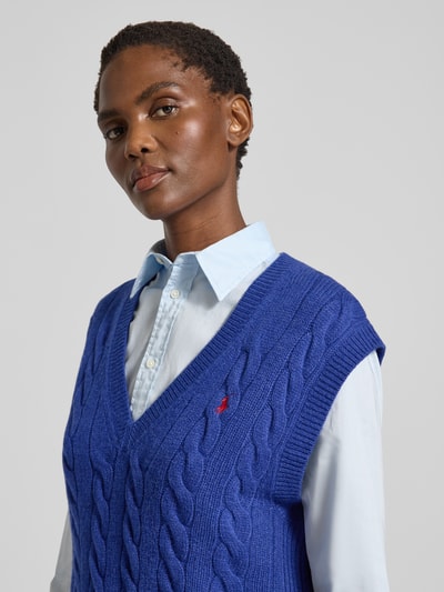 Polo Ralph Lauren Strickpullunder mit Zopfmuster Blau 3