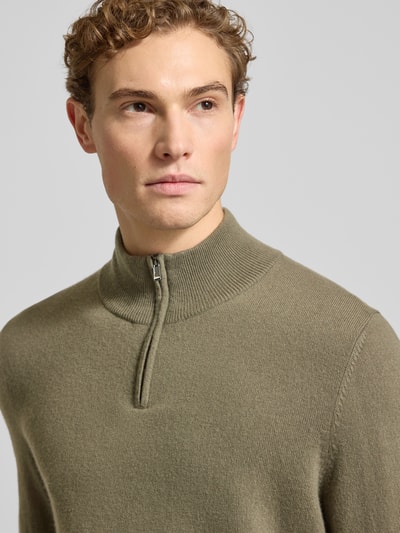 BOSS Regular fit schipperstrui van een mix van scheerwol en kasjmier, model 'HEMARLO' Leem - 3