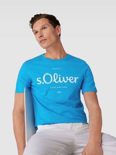 s.Oliver RED LABEL T-Shirt mit Label-Print Aqua 3