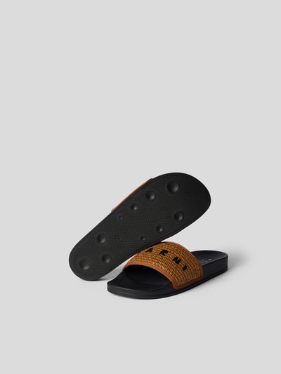 Marni Slides mit Label-Stitching Camel 4