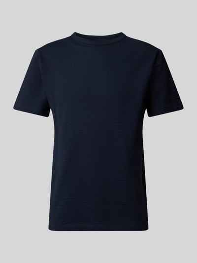 SELECTED HOMME T-Shirt mit geripptem Rundhalsausschnitt Modell 'SANDER' Marine 2