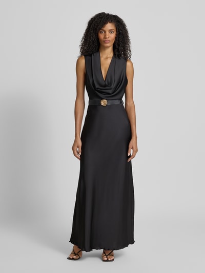 Rinascimento Abendkleid mit Wasserfall-Ausschnitt Black 4