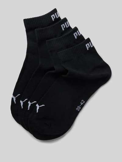 PUMA Skarpety do sneakersów z logo w zestaw 4 szt. Czarny 1