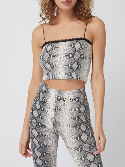 REVIEW Crop Top mit Animal-Print  Offwhite 4