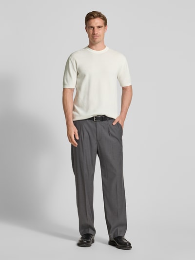 Drykorn Gebreid shirt met structuurmotief, model 'Derico' Offwhite - 1