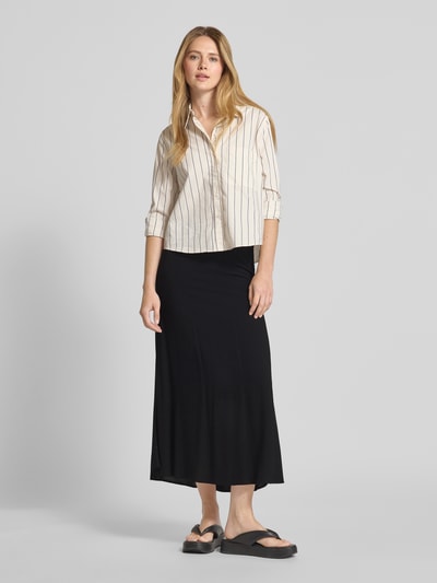 VERO MODA Rozkloszowana spódnica midi z czystej wiskozy model ‘ALBA’ Czarny 1
