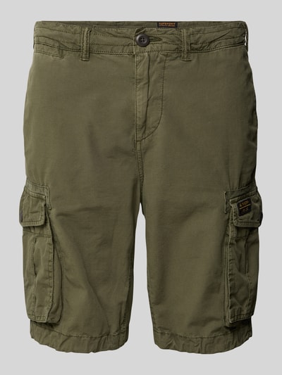 Superdry Regular Fit Cargoshorts mit Gürtelschlaufen Modell 'Parachute' Oliv 2