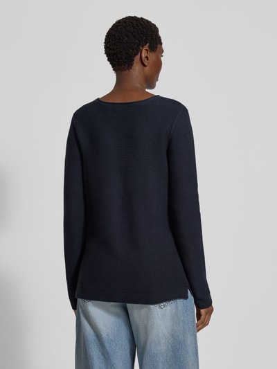 Tom Tailor Sweter o kroju regular fit z czystej bawełny Granatowy 5