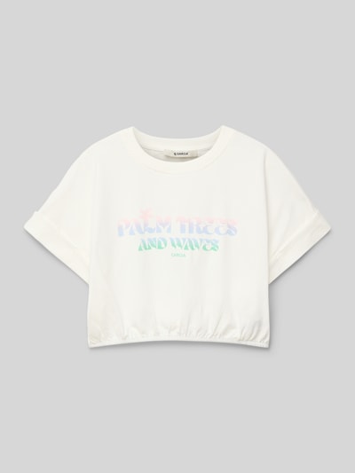 Garcia T-Shirt mit Label-Print Weiss 1