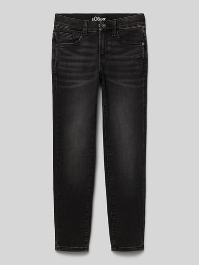 s.Oliver RED LABEL Jeansy o kroju slim fit z mieszanki bawełny  Czarny 1