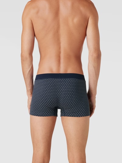 Schiesser Boxershort met all-over motief, model 'Fine' Donkerblauw - 4