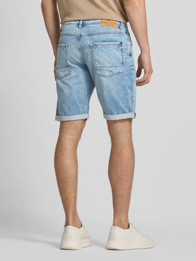 Petrol Slim Fit Jeansshorts im 5-Pocket-Design Hellblau Melange 5