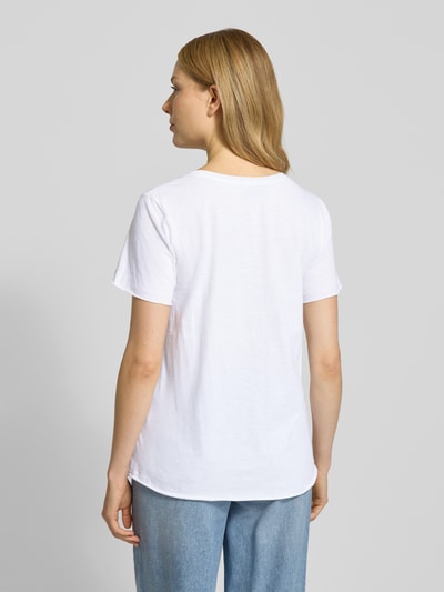 MOS MOSH T-shirt z detalem z logo model ‘Gethi’ Biały 5