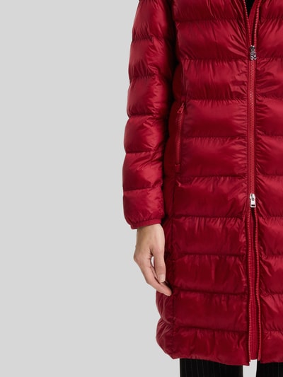 HUGO Regular fit gewatteerde lange jas met capuchon  Rood - 6