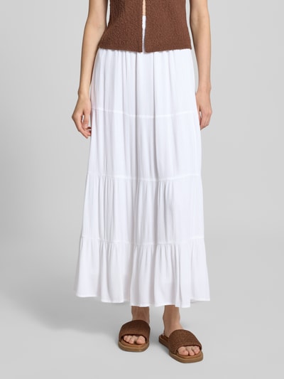 Only Regular fit maxirok van pure viscose, model 'CHIARA' Wit - 4