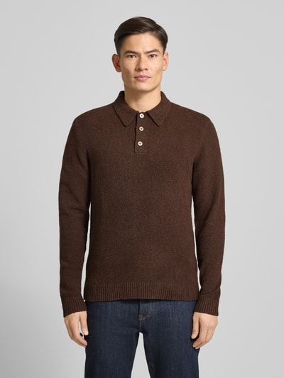 Jack & Jones Premium Strickpullover mit Polokragen Modell 'MAVERICK' Schoko 4