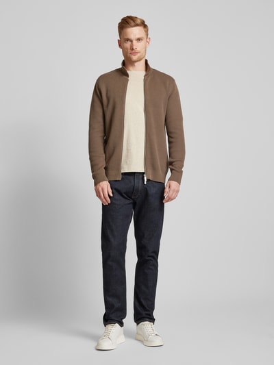 SELECTED HOMME Cardigan met platte kraag, model 'DANE' Taupe - 1