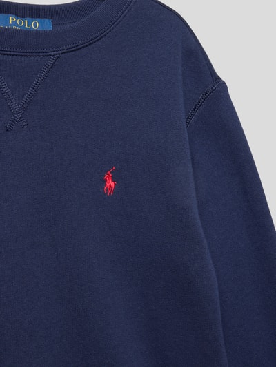 Polo Ralph Lauren Teens Sweatshirt in gemêleerde look met labelstitching Marineblauw - 2