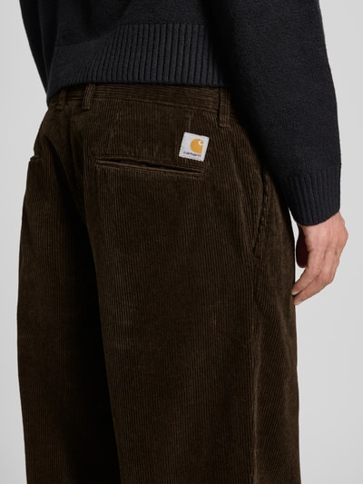 Carhartt Work In Progress Corduroy broek met achterzakken, model 'EVAN' Donkerbruin - 3