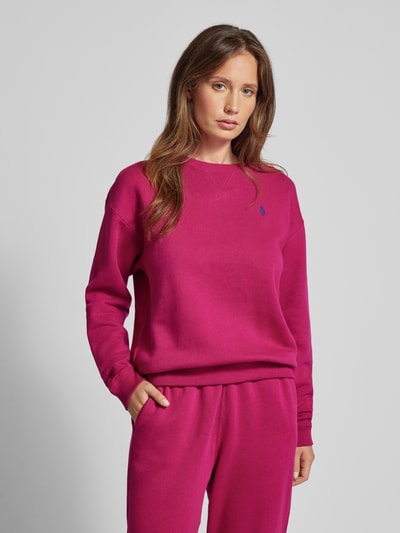 Polo Ralph Lauren Sweatshirt mit überschnittenen Schultern Fuchsia 4