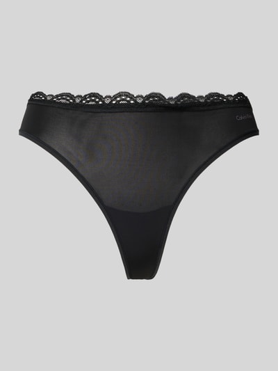 Calvin Klein Underwear Stringi obszyte koronką Czarny 1