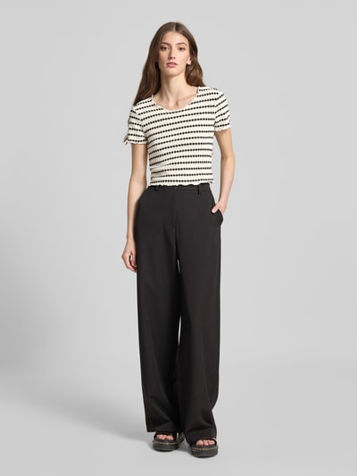 ONLY Slim Fit T-Shirt mit Allover-Muster Modell 'LEVA' Offwhite 1