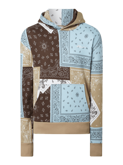 REVIEW Hoodie mit Allover-Muster Modell 'Bandana'  Eisblau 2