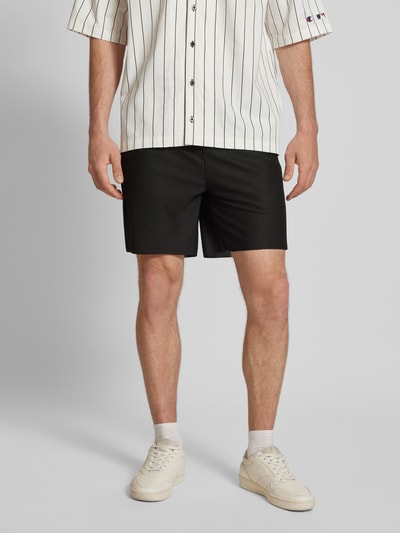 Only & Sons Regular fit korte broek met structuurmotief, model 'DRUM LIFE' Zwart - 4