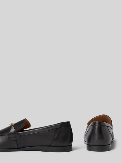 Produktfoto, schwarze glatte Loafer aus echtem Rindsleder Modell 'Gimble' von GANT, schlichte Form, feine Nahtdetails, Damen Loafer von GANT