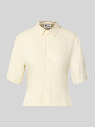 Produktfoto, overhemdblouse uit zuiver viscose met 1/2-mouwen, slim fit, kentkraag van JAKE*S STUDIO WOMAN, maat 36, crèmekleurig