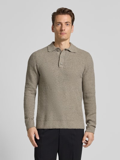 Casual Friday Strickpullover mit Polokragen Modell 'GAHN' Hellgrau 4