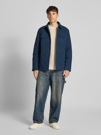 Pepe Jeans Regular Fit Hemdjacke aus Baumwoll-Mix Modell 'QUILTED WORKSHIRT' Marine 1