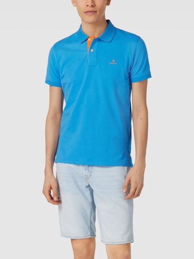 Gant Poloshirt met contraststrepen, model 'CONTRAST COLLAR' Koningsblauw - 4