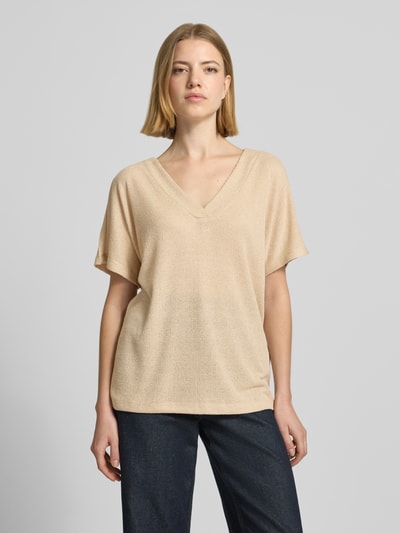 Soyaconcept Strickshirt mit V-Ausschnitt Modell 'Delia' Sand 4