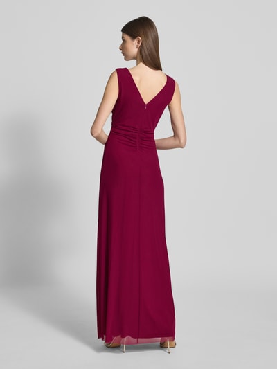 Vera Mont Abendkleid mit V-Ausschnitt Bordeaux 5