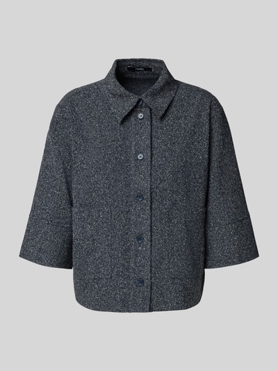 Someday Blouse met viscose en overhemdkraag, model 'Zinami' Marineblauw - 2