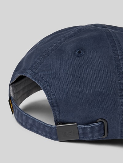 Produktfoto, Größenverstellbare Cap mit Label-Stitching von camel active in Dunkelblau, Reine Baumwolle, verstärkter Schirm, Größenverstellbar