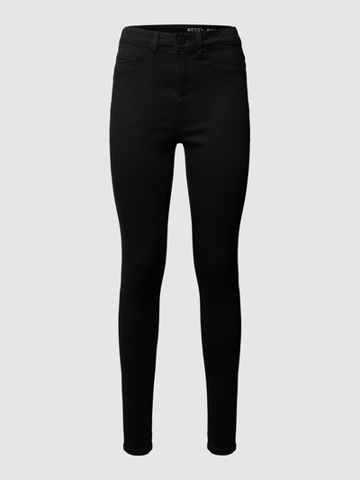 Noisy May Jegginsy o kroju skinny fit z naszywką z logo Czarny 2