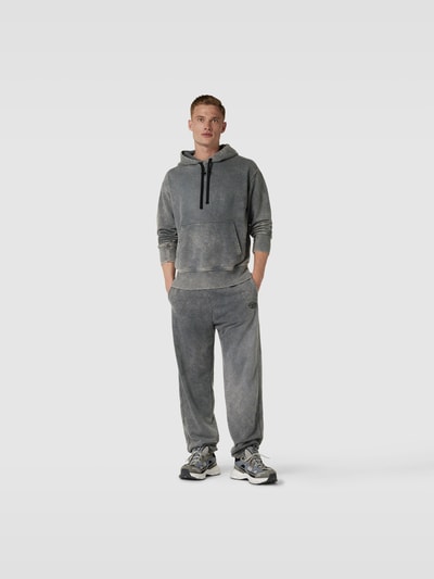 Diesel Oversized Hoodie in melierter Optik Mittelgrau Melange 1