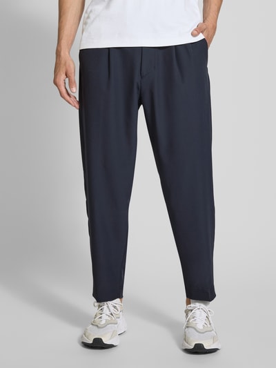 BOSS Green Relaxed Fit Bundfaltenhose mit elastischem Bund Dunkelblau 4