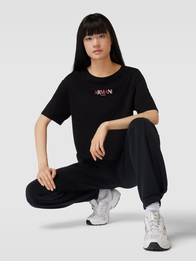ARMANI EXCHANGE T-Shirt mit Label-Stitching Black 3