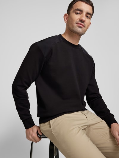 CK Calvin Klein Sweatshirt mit Label-Detail Modell 'MIX MEDIA' Black 3