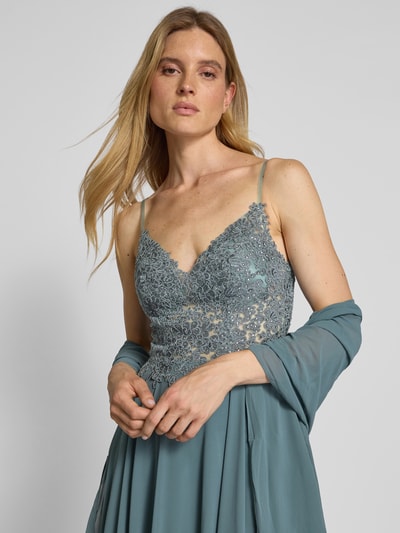 Mascara Abendkleid mit Spitzenbesatz Schilf 3