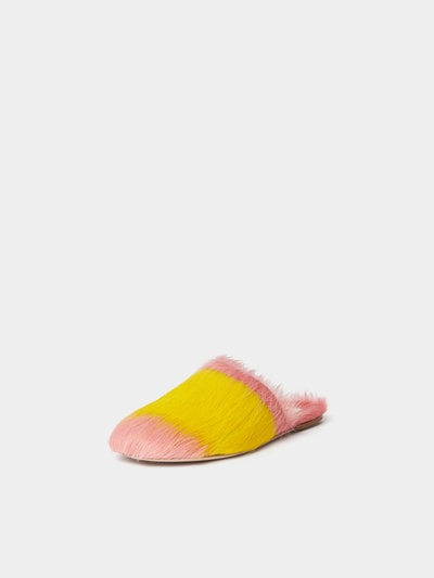 Marni Pantolette mit Fell Rosa 2