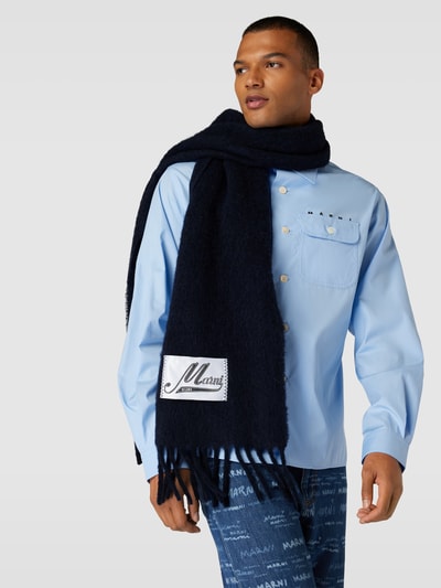 Marni Schal aus Woll-Mix Marine 1