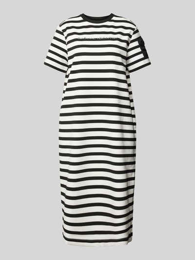 comma Casual Identity Sukienka T-shirtowa ze wzorem w paski Czarny 2