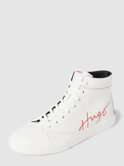 HUGO High top sneakers in zwart met contrastgarnering, model 'Dyer' Wit - 1