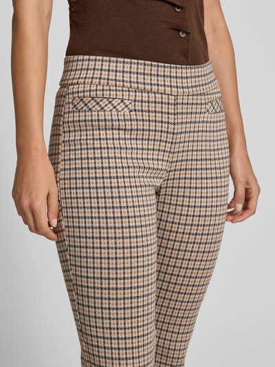 comma Flared cut broek met persplooien Beige - 3