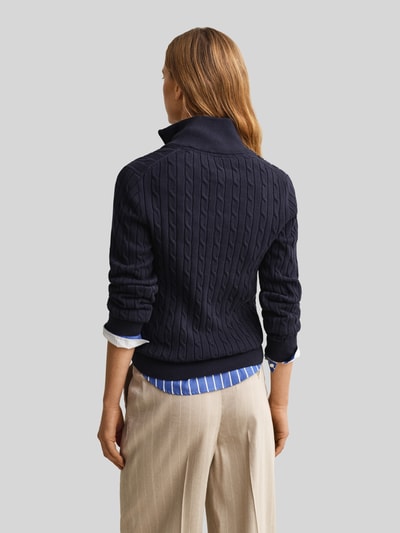GANT Regular Fit Troyer aus reiner Baumwolle mit Logo-Stitching Marine 5