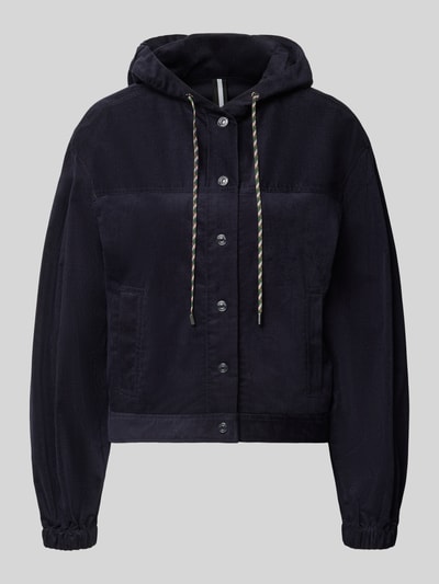 Marc Cain Regular Fit Jacke aus Baumwoll-Mix Marine 2